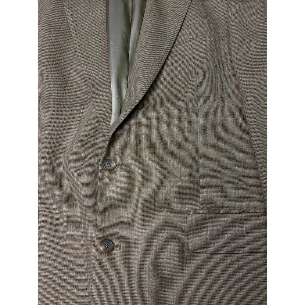 Vintage Brooks Brothers Mens Blazer Jacket Tan Plaid Coat 44 LG Union Made‎ USA